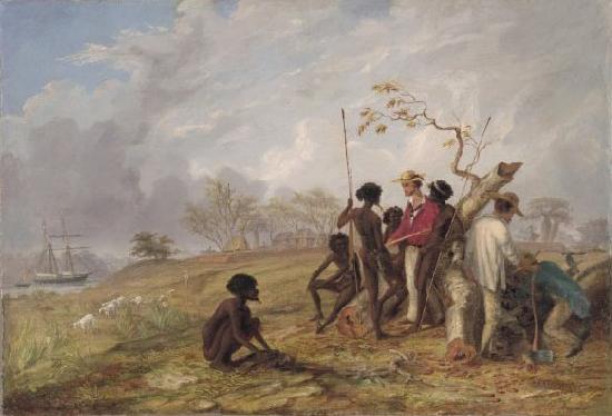 Thomas Baines Thomas Baines with Aborigines near the mouth of the Victoria River, N.T. Germany oil painting art